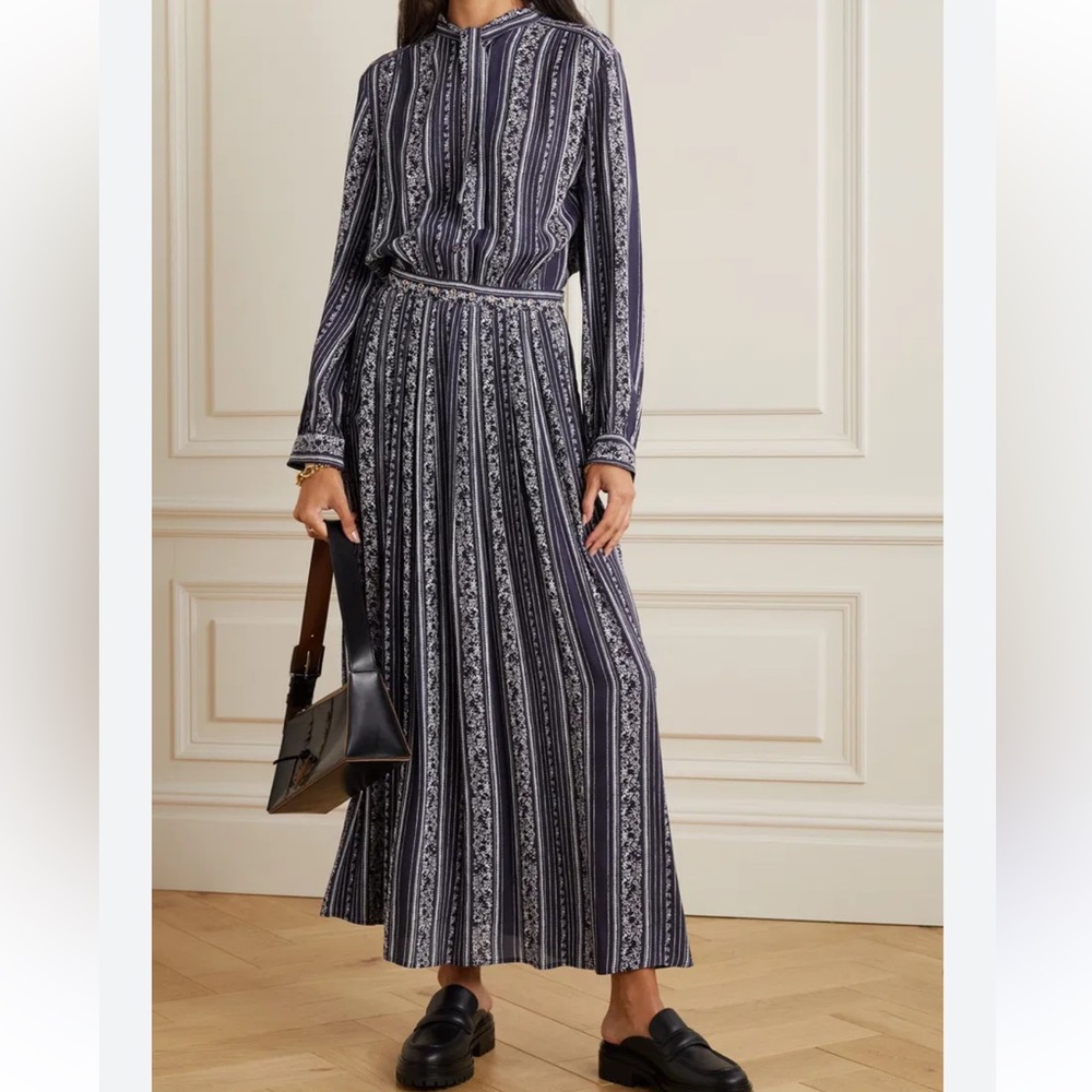 See by Chloe Florence Tie Detailed Floral Printed Midi Dress